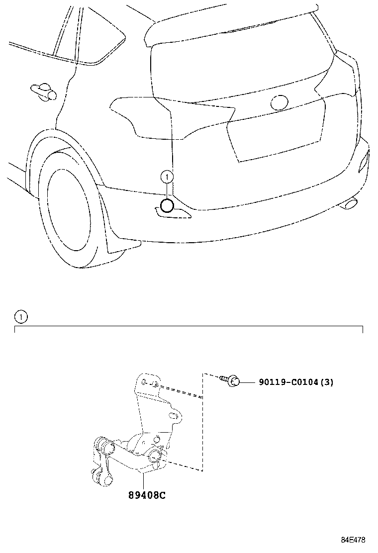 89408-0R020 SENSOR SUB-ASSY, HEIGHT CONTROL, REAR LH product image