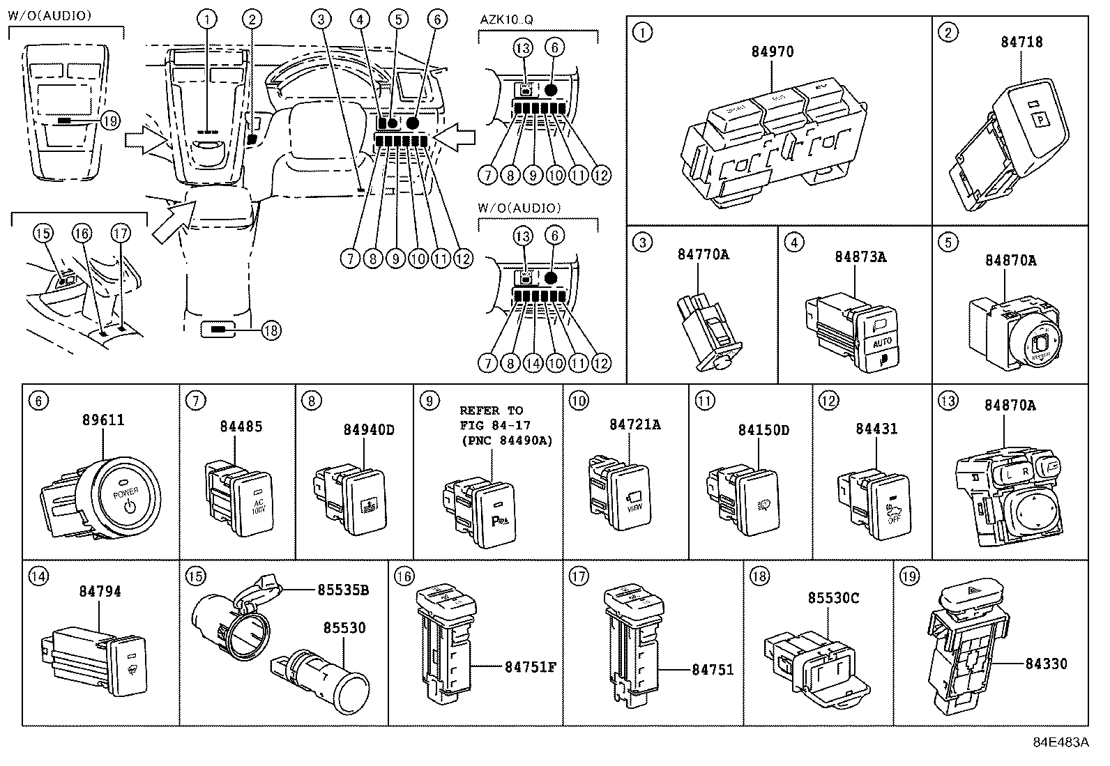 84140-75010 SWITCH ASSY, HEADLAMP DIMMER product image