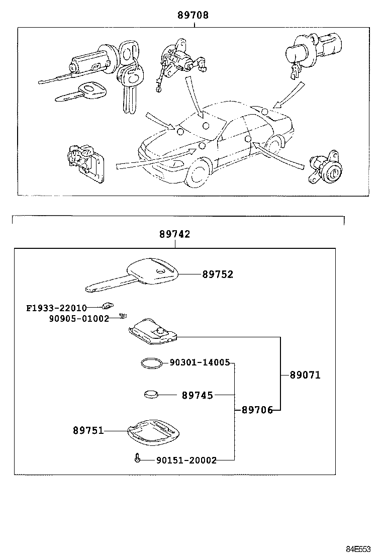 89707-22020 CORD SUB-ASSY, WIRELESS DOOR LOCK product image