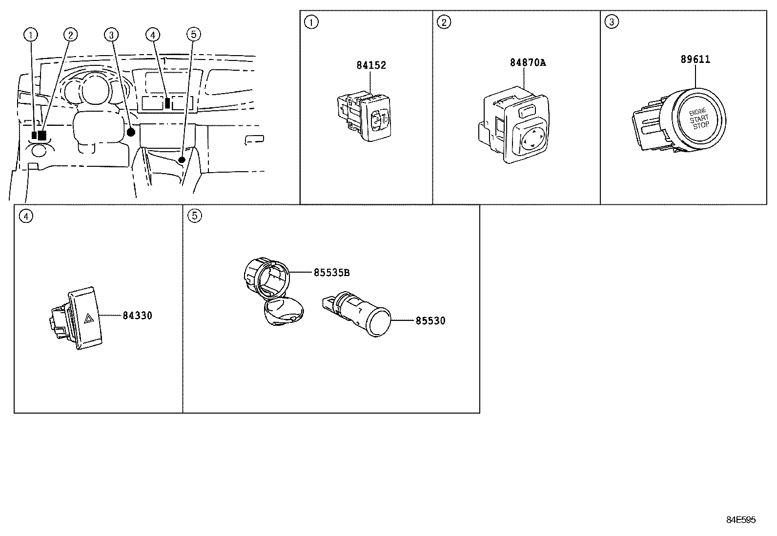 84237-06041 SWITCH, HOOD COURTESY product image