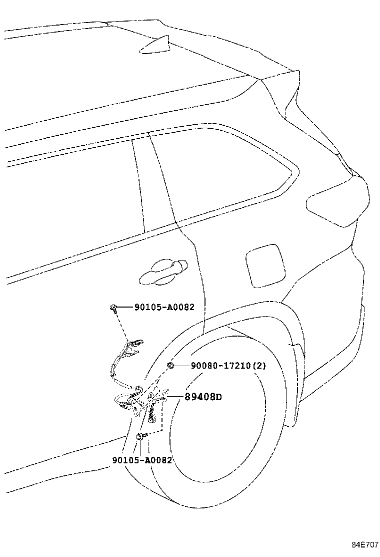 89408-0E010 SENSOR SUB-ASSY, HEIGHT CONTROL, REAR LH product image