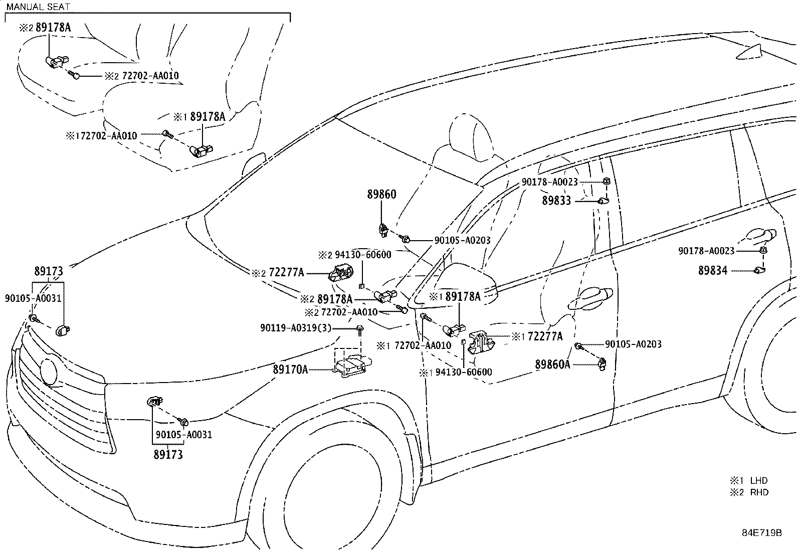 89831-0R100 SENSOR, AIR BAG, REAR RH product image