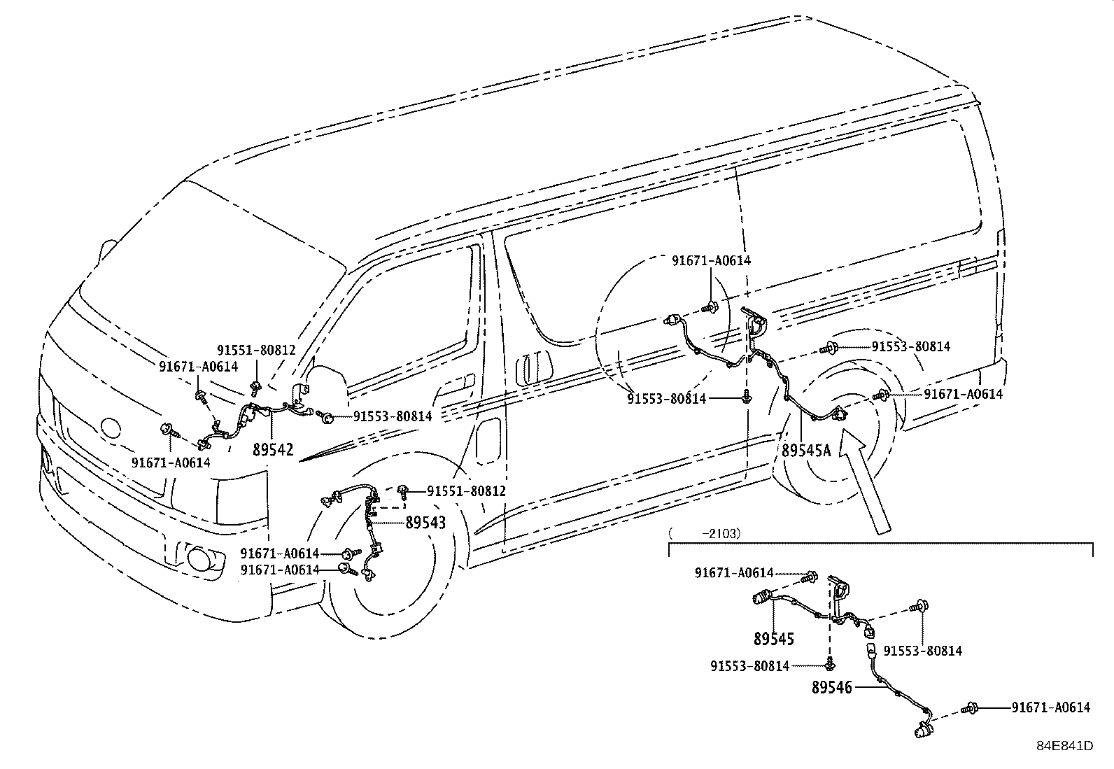 89546-26150 SENSOR, SPEED, REAR LH product image