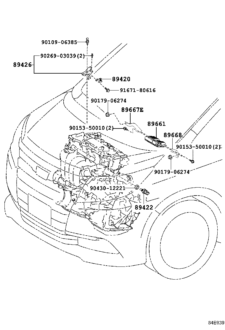 89667-28160 BRACKET, ENGINE CONTROL COMPUTER, NO.1 product image