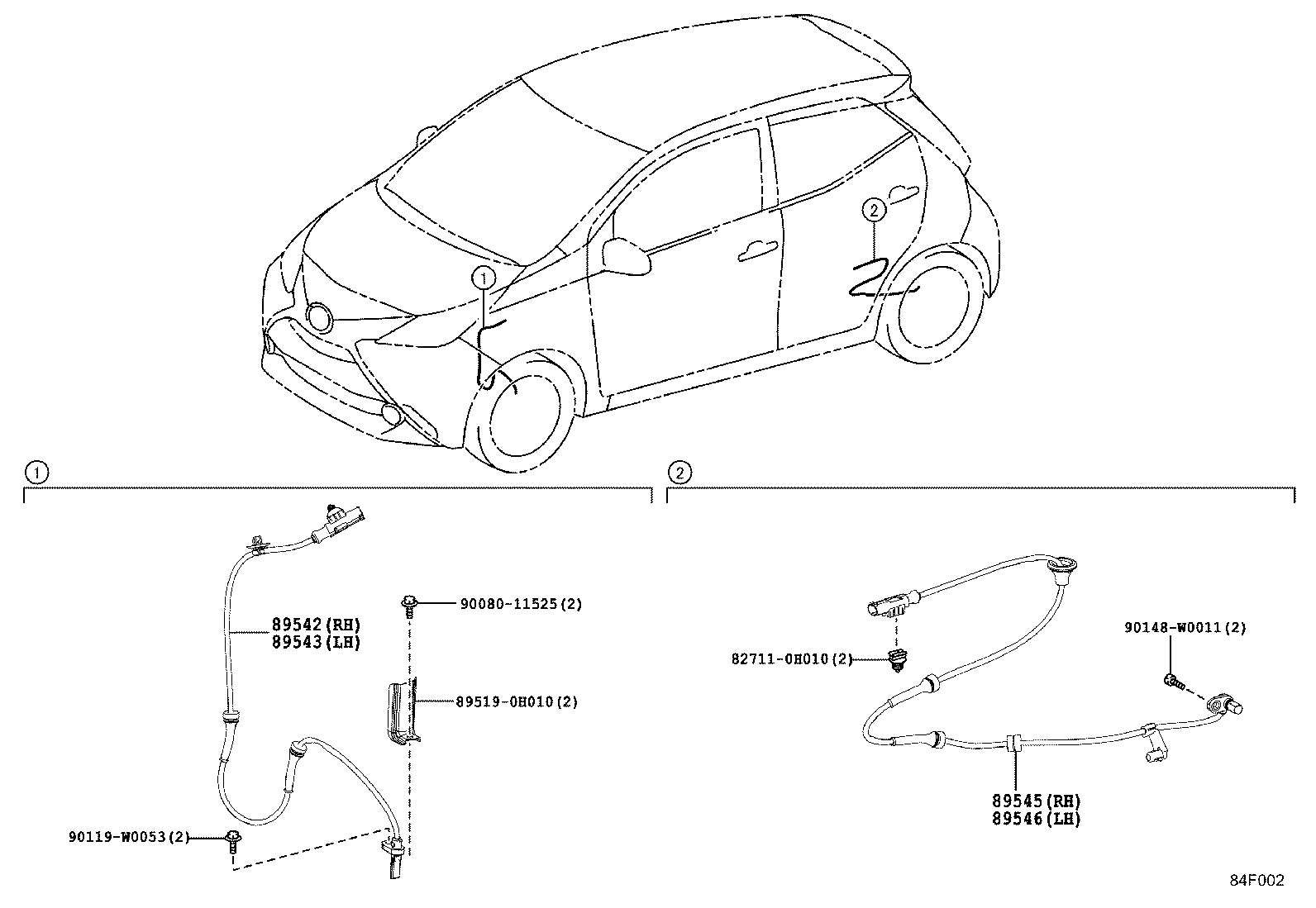 89542-0H040 SENSOR, SPEED, FRONT RH product image