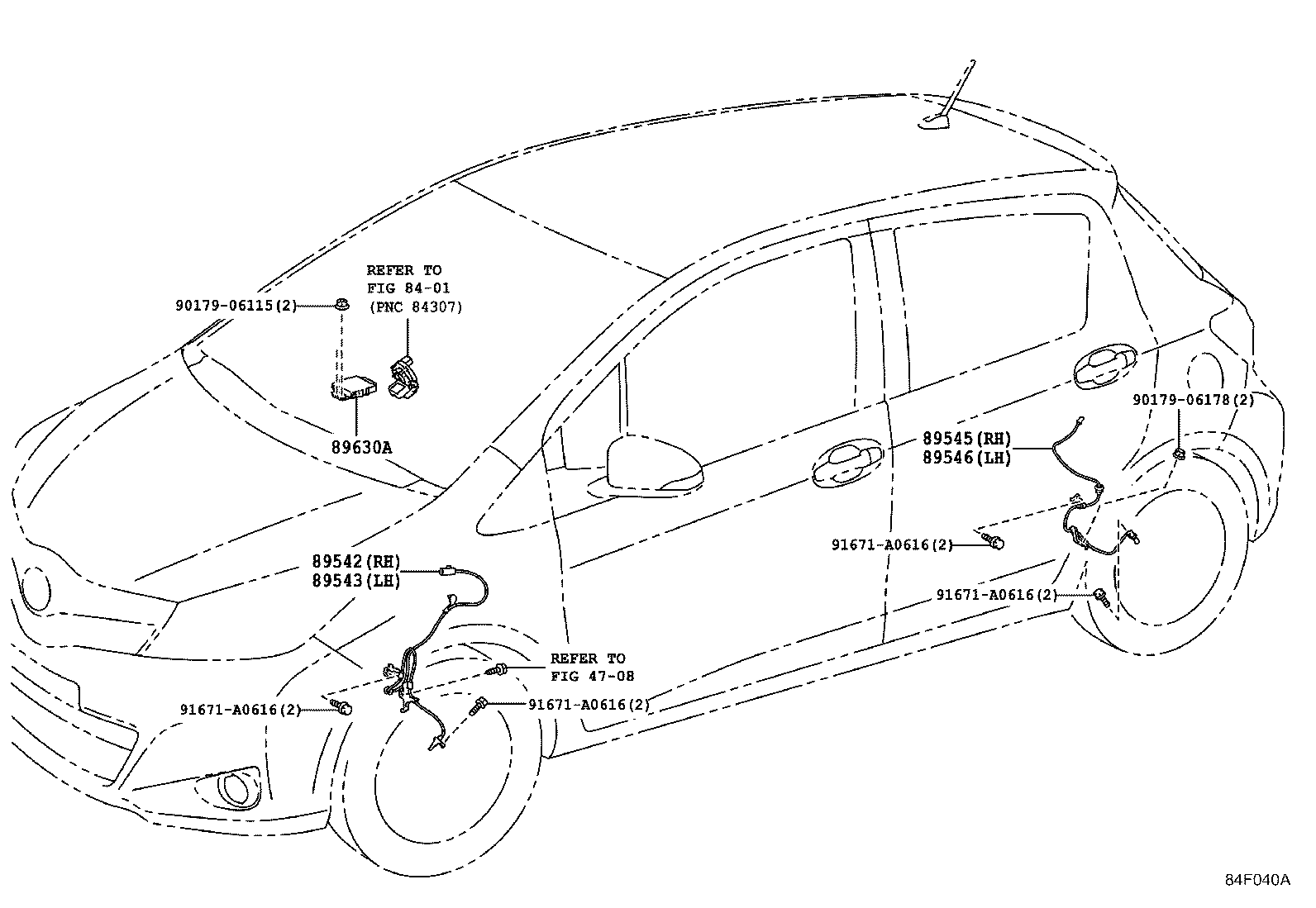 89545-52050 SENSOR, SPEED, REAR RH product image