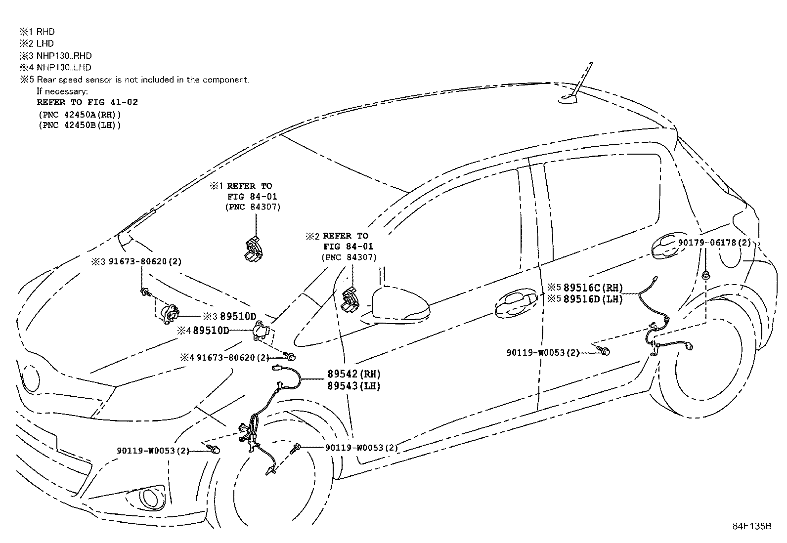 89516-0D320 WIRE, SKID CONTROL SENSOR, LH product image