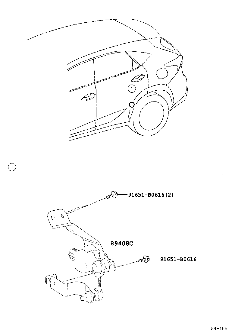 89408-48040 SENSOR SUB-ASSY, HEIGHT CONTROL, REAR LH product image