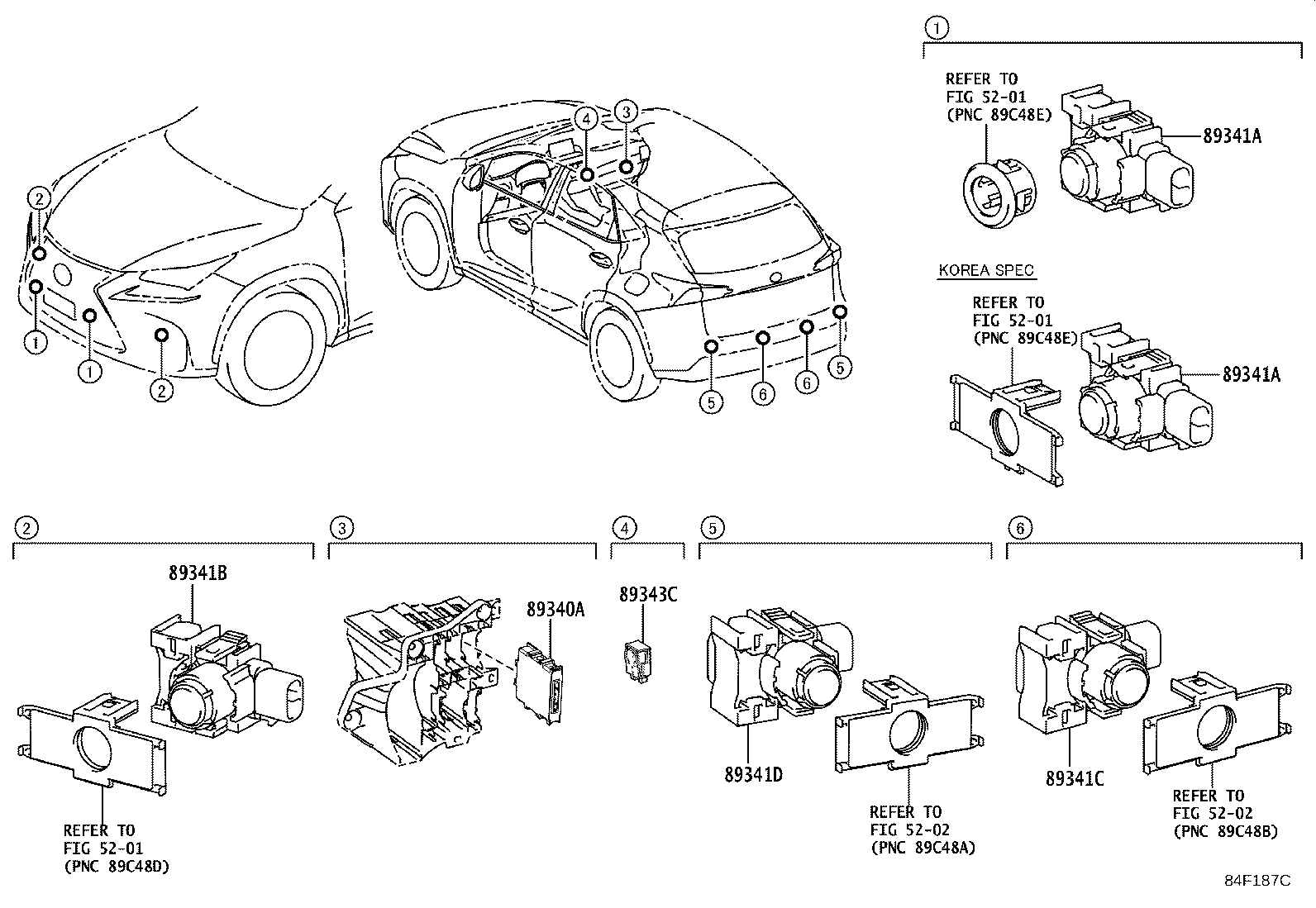 Toyota 89341-78010-C2 SENSOR, ULTRASONIC, NO.2