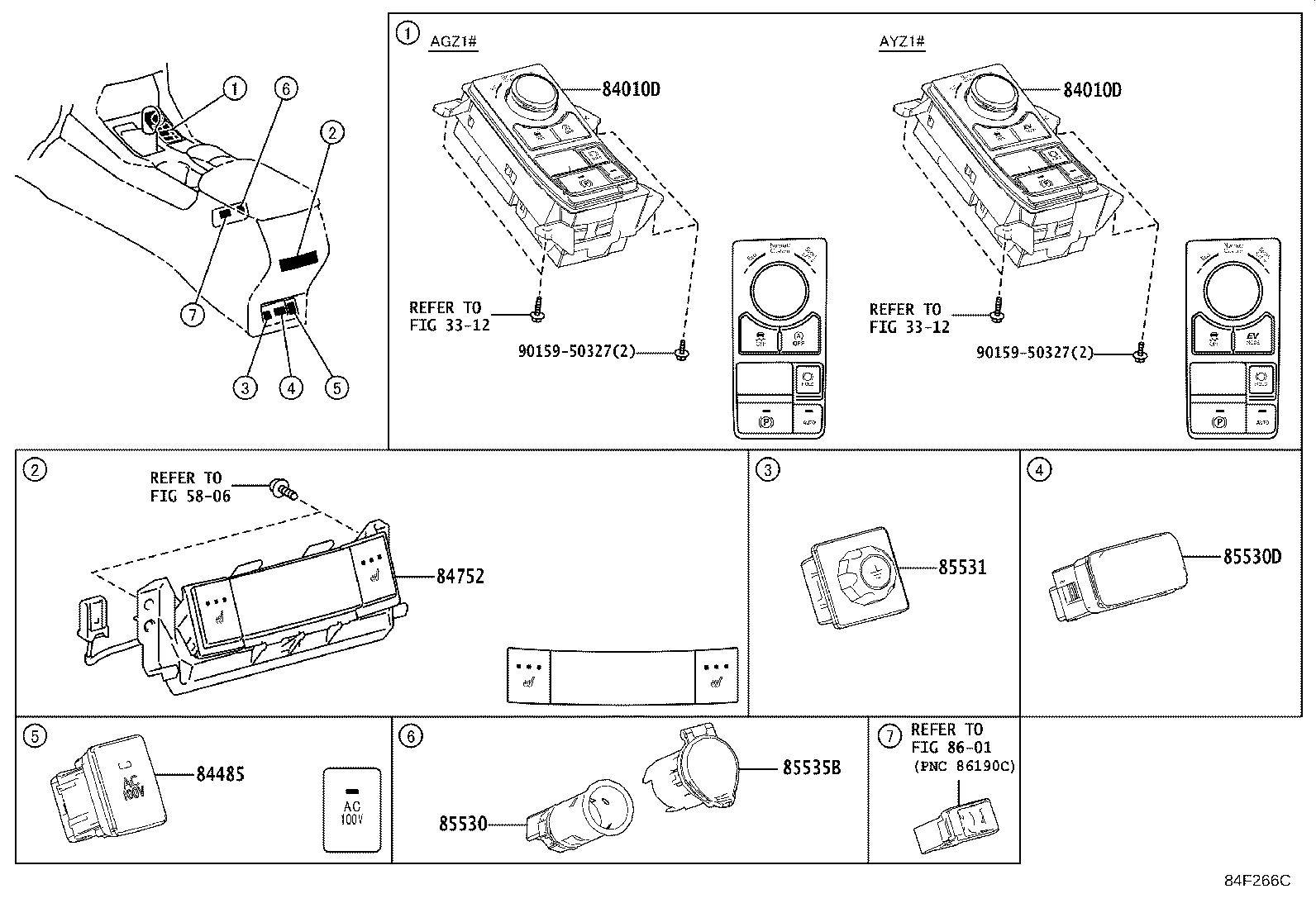 85535-35070-C0 COVER, POWER OUTLET SOCKET, REAR product image