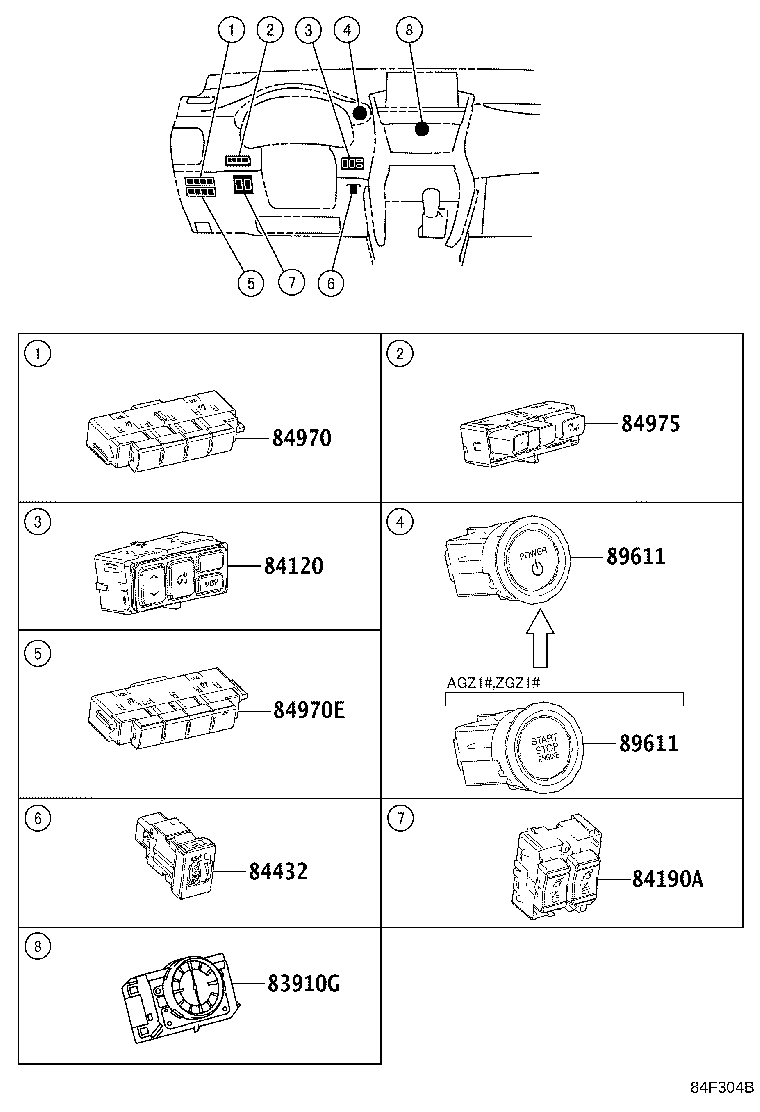 84040-78040 MASTER SWITCH ASSY,MULTIPLEX NETWORK product image