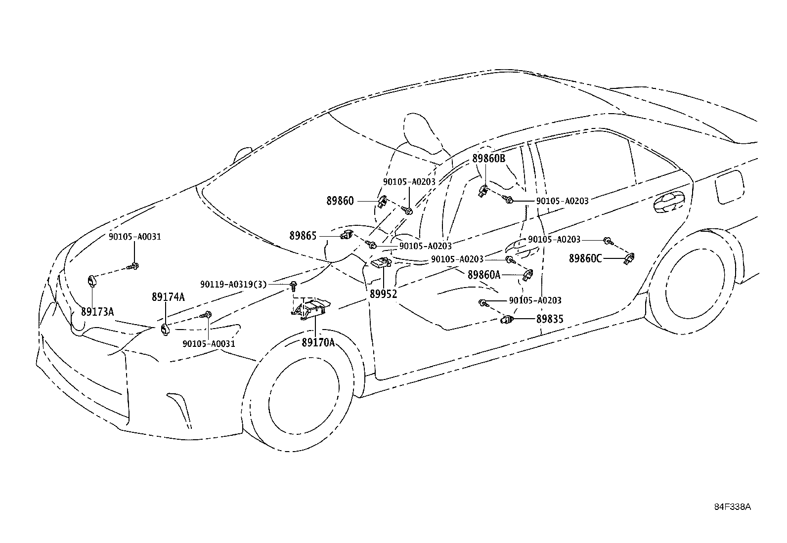 89173-09820 SENSOR, AIR BAG, FRONT RH product image