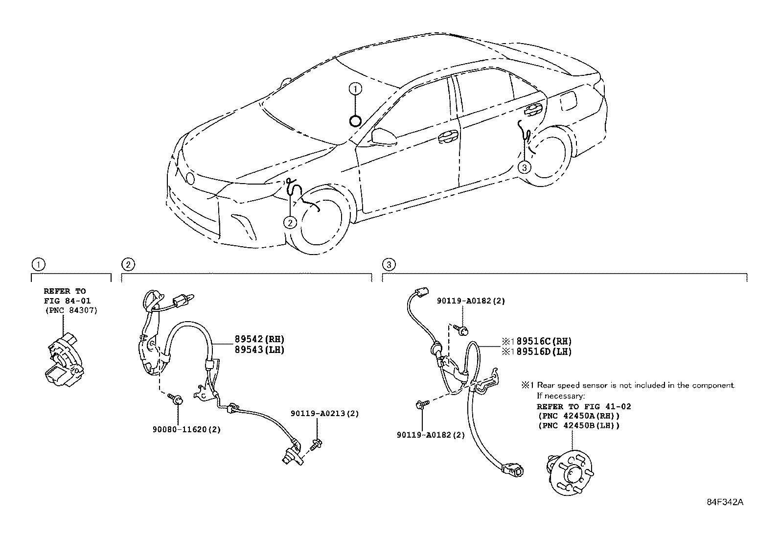 89516-06150 WIRE, SKID CONTROL SENSOR, RH product image