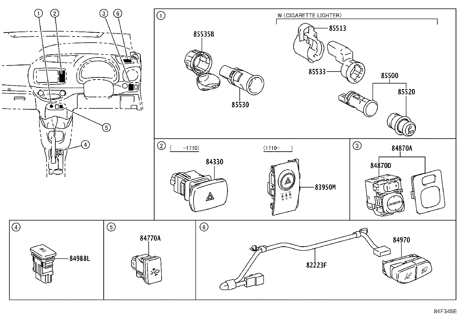 84656-52070 BEZEL, SWITCH product image