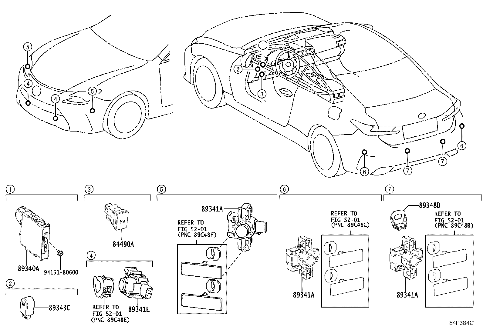 Toyota 89341-78010-F1 SENSOR, ULTRASONIC, FRONT CORNER
