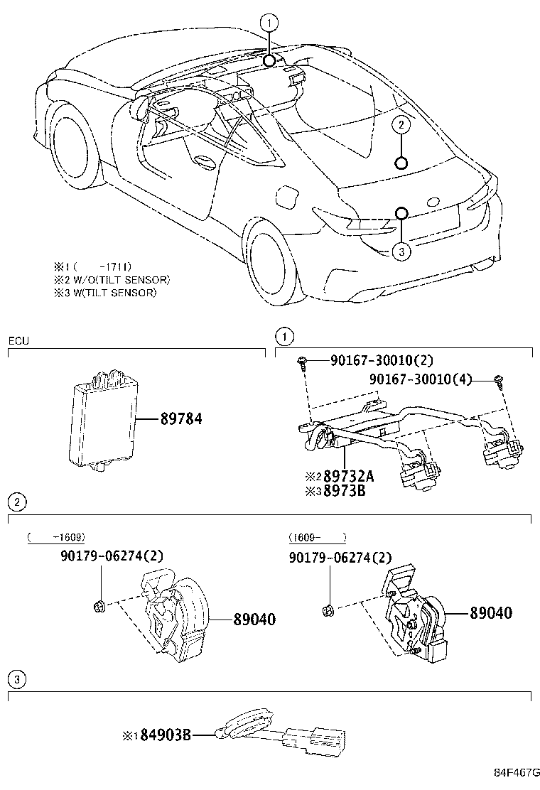 Toyota 89732-78020 SENSOR, THEFT WARNING ULTRASONIC