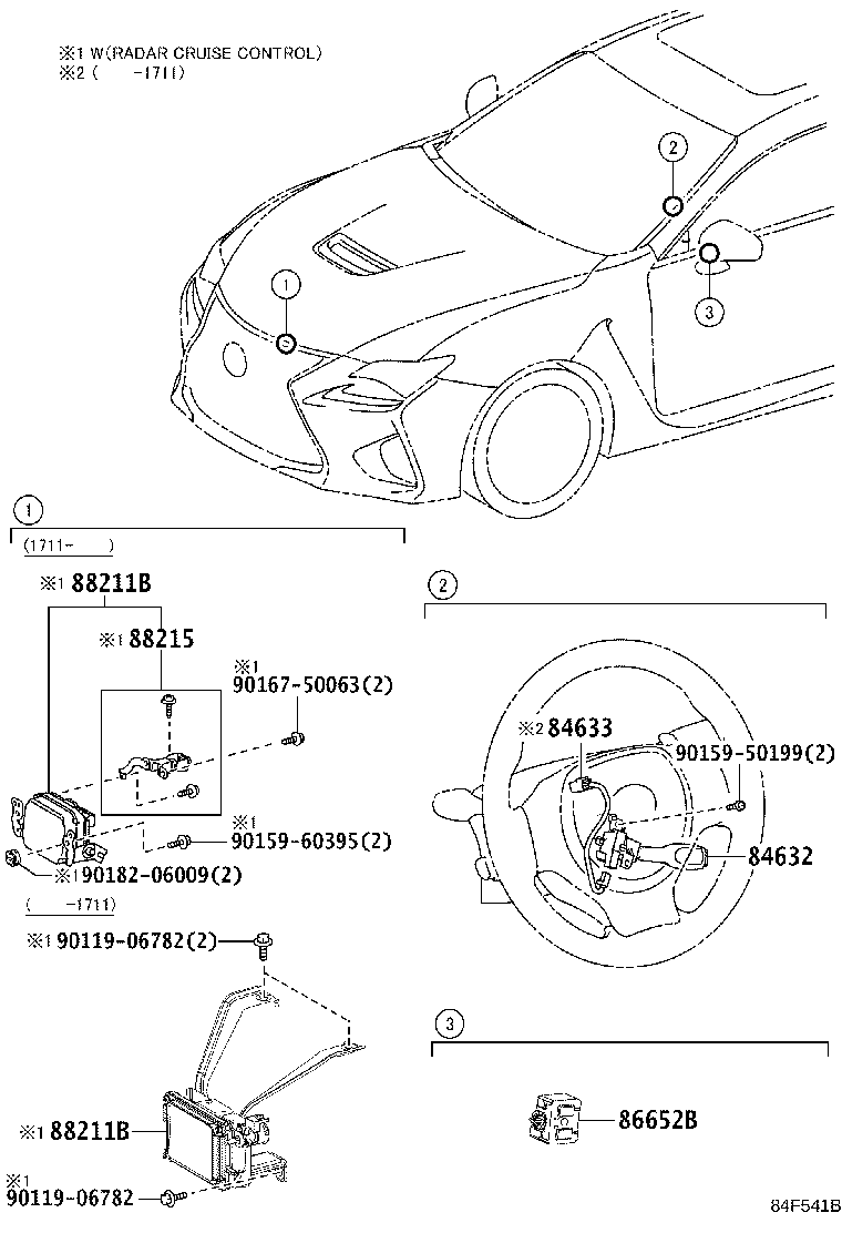 Toyota 88210-24020 SENSOR ASSY, MILLIMETER WAVE RADAR