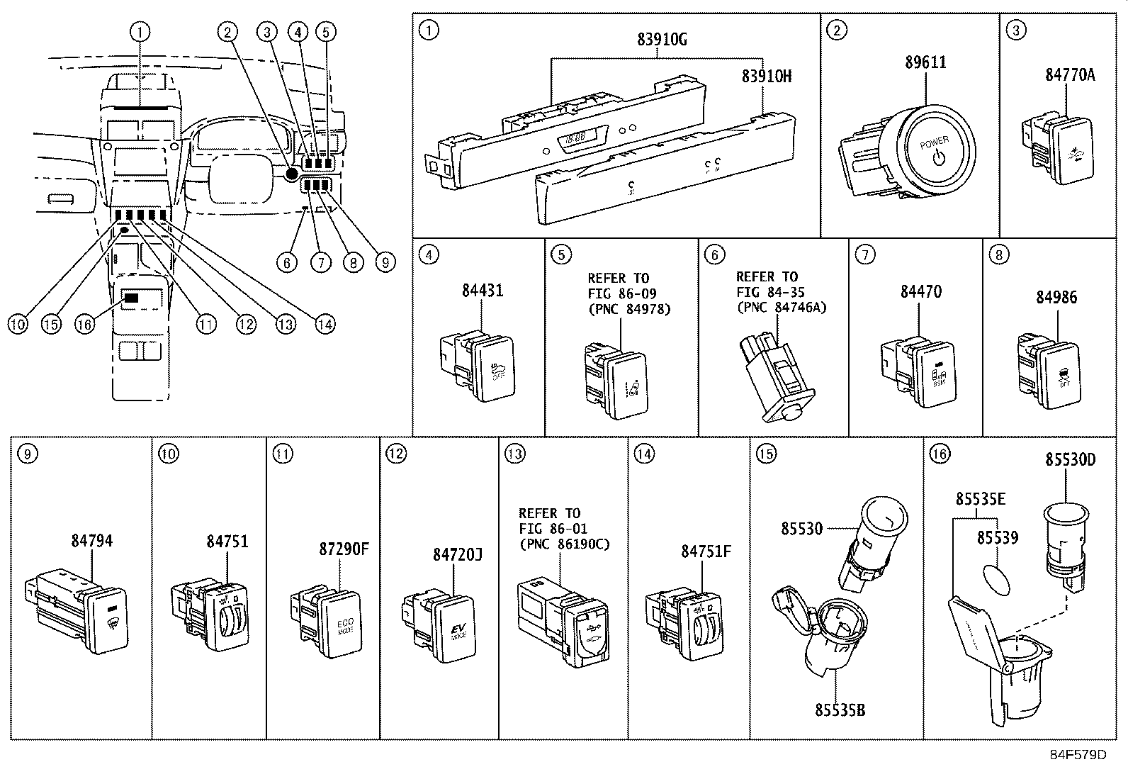 85535-33080 COVER, POWER OUTLET SOCKET, NO.2 product image