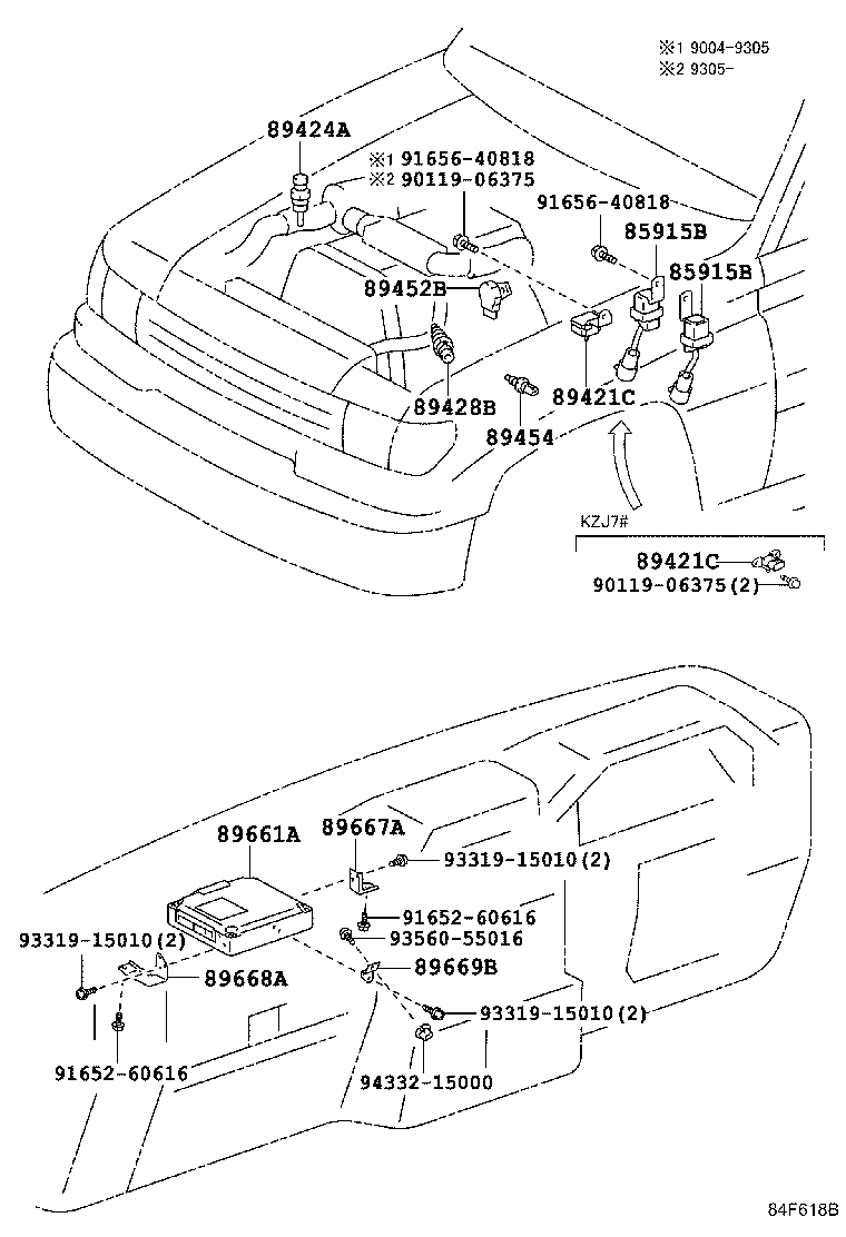 89669-60050 BRACKET, ENGINE CONTROL COMPUTER, NO.3 product image