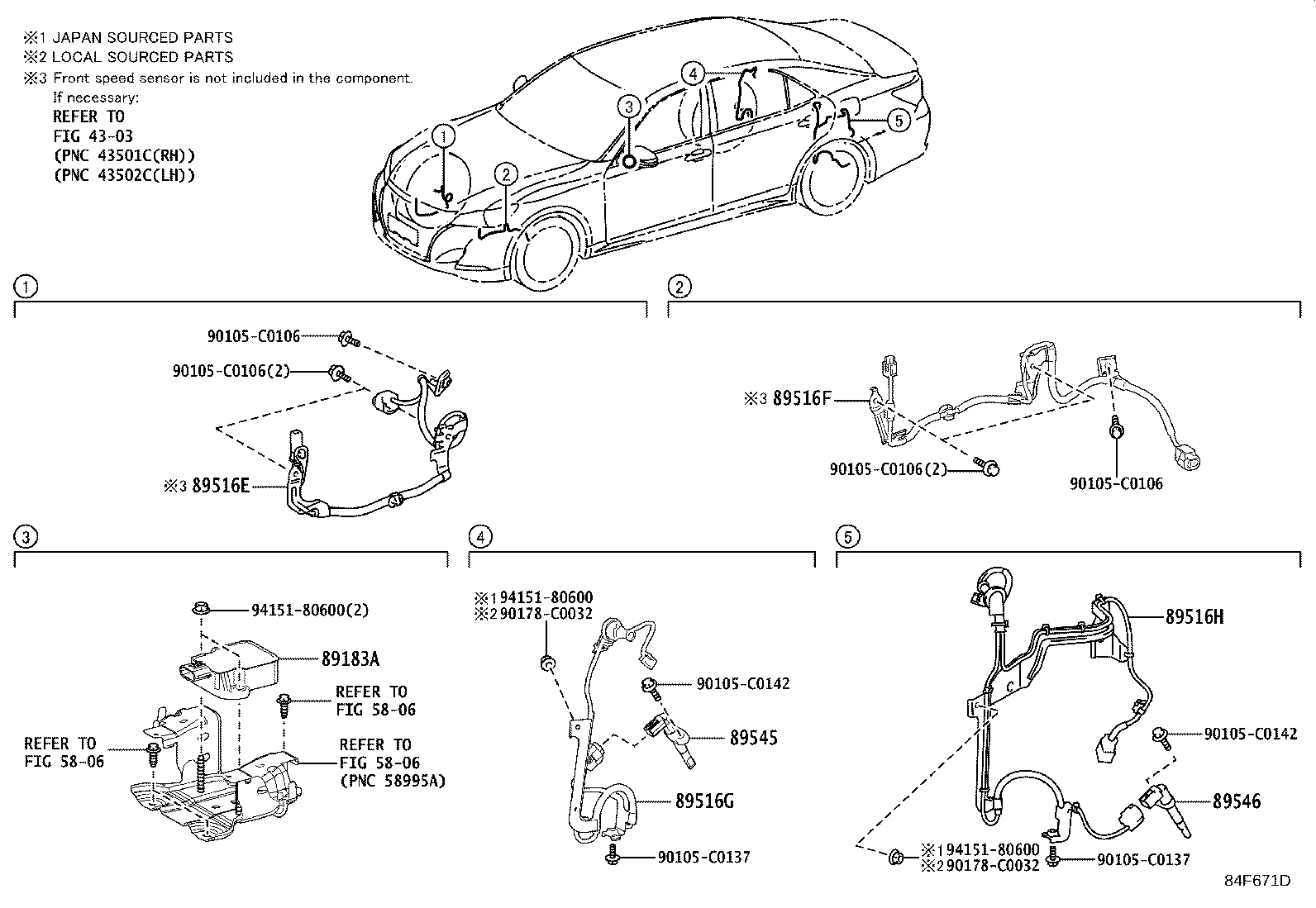 89546-0N030 SENSOR, SPEED, REAR LH product image