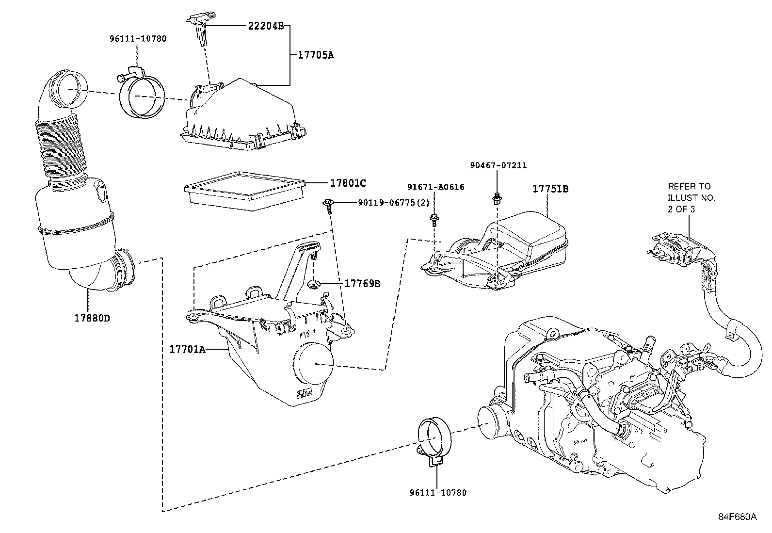 Toyota 17769-38010 SUPPORT, AIR CLEANER