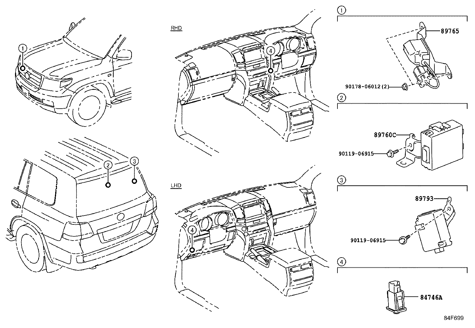 89760-60071 RECEIVER ASSY, TIRE PRESSURE MONITOR product image