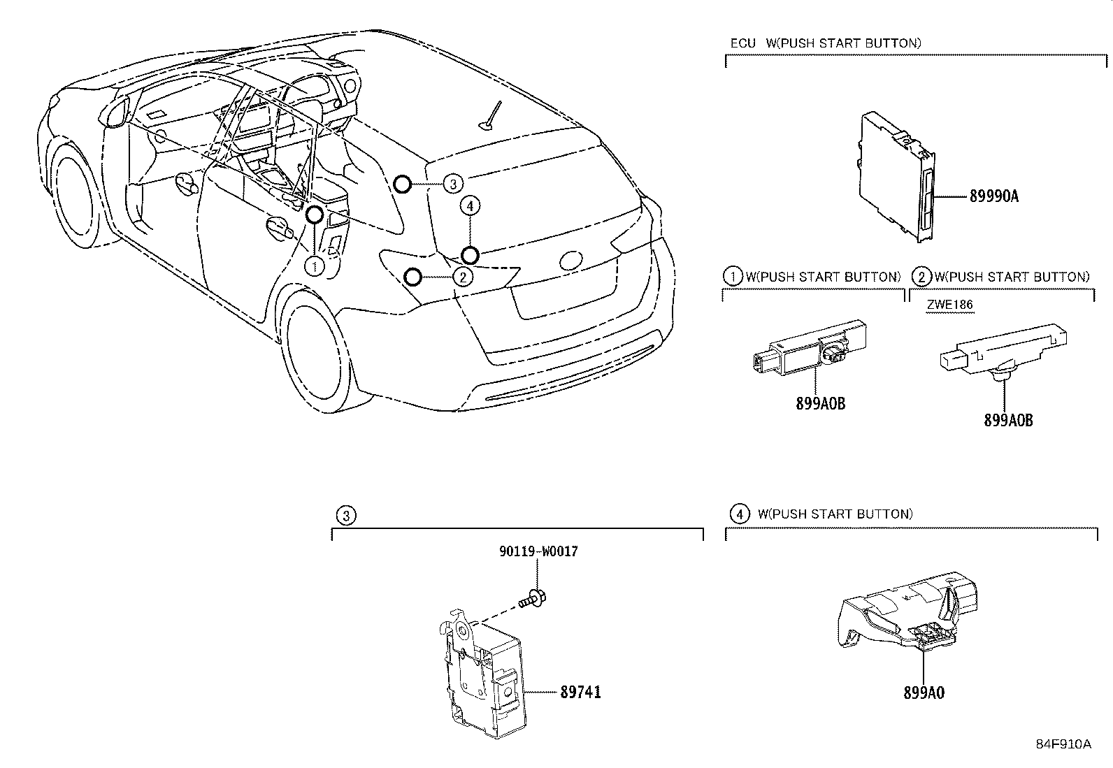 89740-02100 RECEIVER, DOOR CONTROL product image
