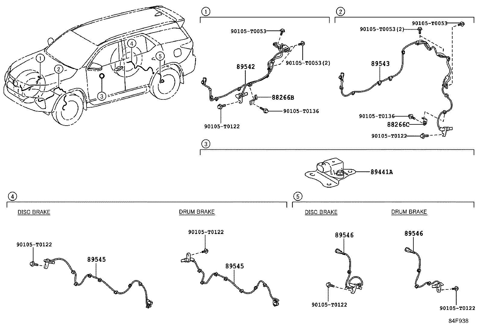 89545-0K150 SENSOR, SPEED, REAR RH product image