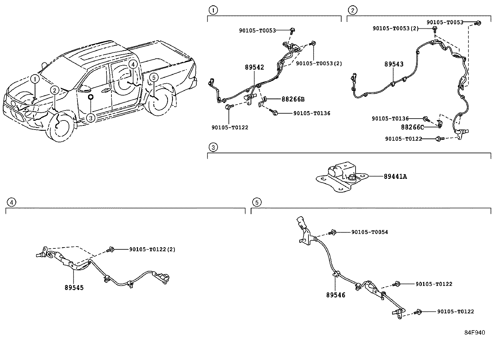 89546-0K280 SENSOR, SPEED, REAR LH product image