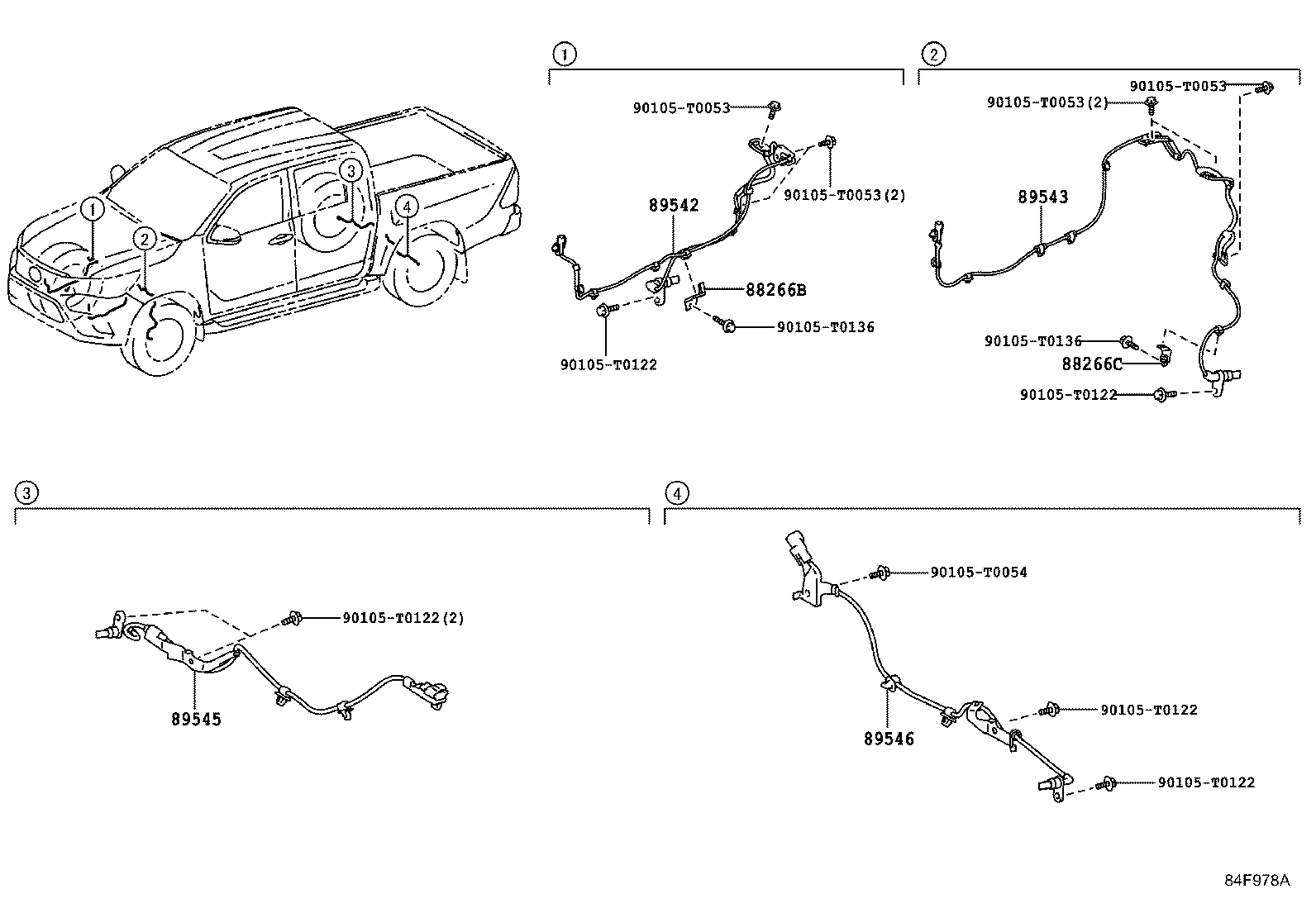 89542-0K080 SENSOR, SPEED, FRONT RH product image