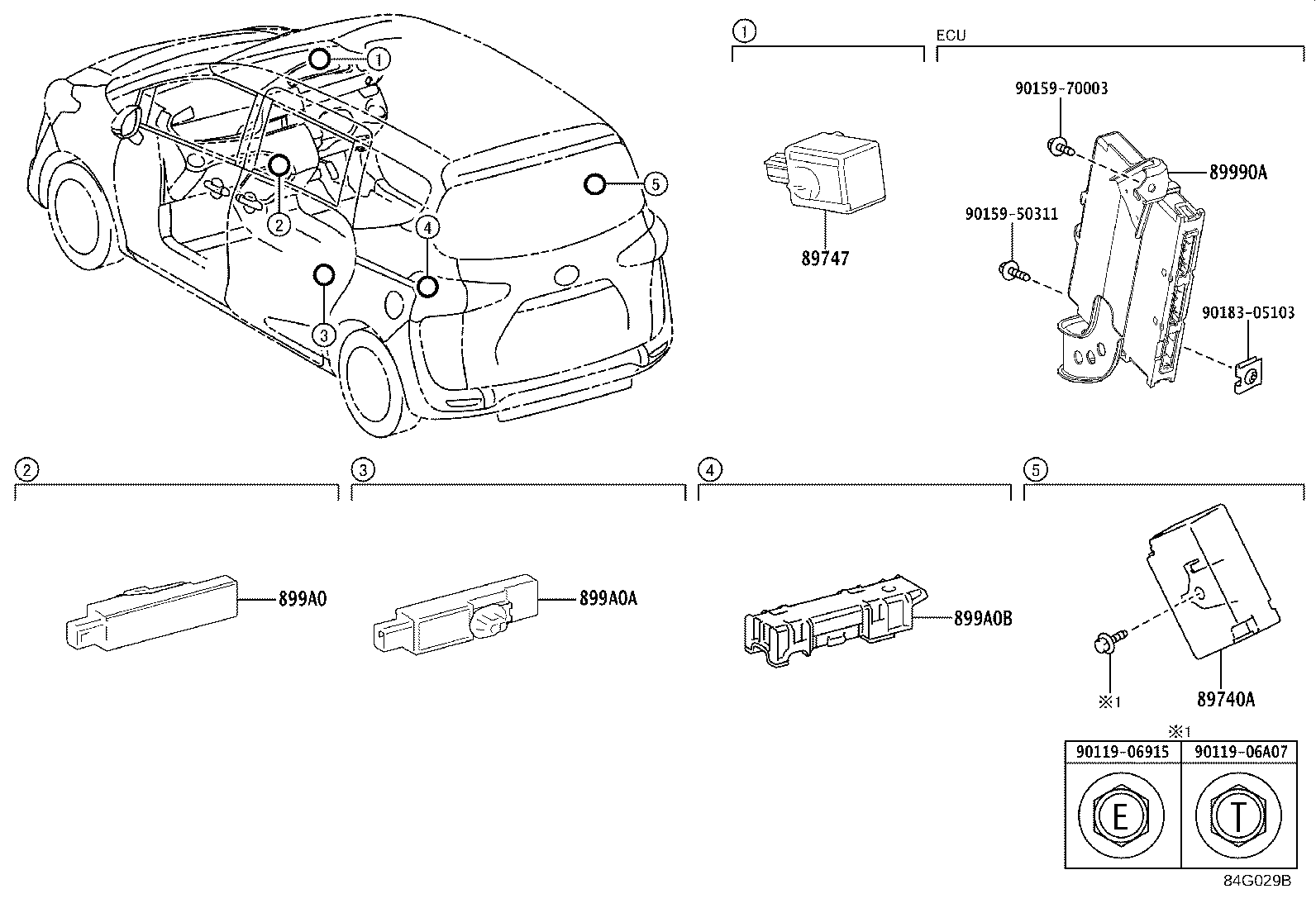 89741-52620 RECEIVER, DOOR CONTROL product image