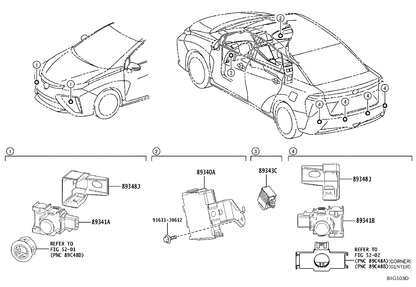 Toyota 89341-78010-A2 SENSOR, ULTRASONIC, NO.2
