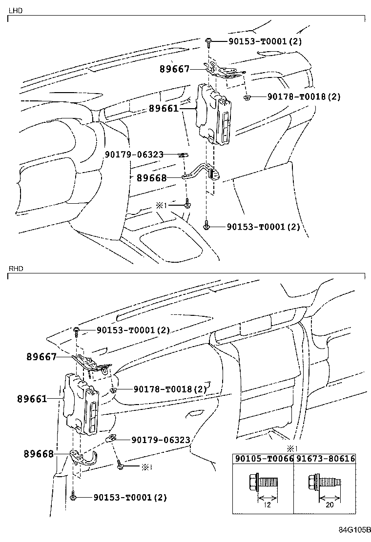 89668-0K190 BRACKET, ENGINE CONTROL COMPUTER, NO.2 product image