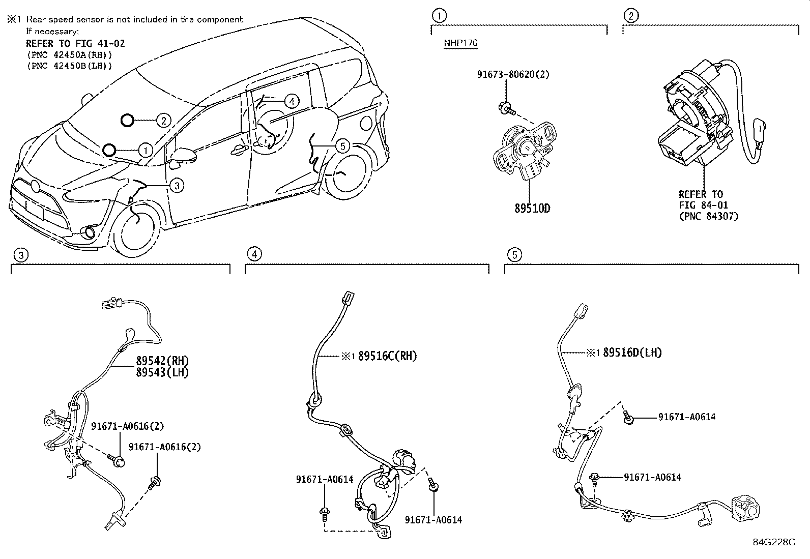 89516-52170 WIRE, SKID CONTROL SENSOR, RH product image