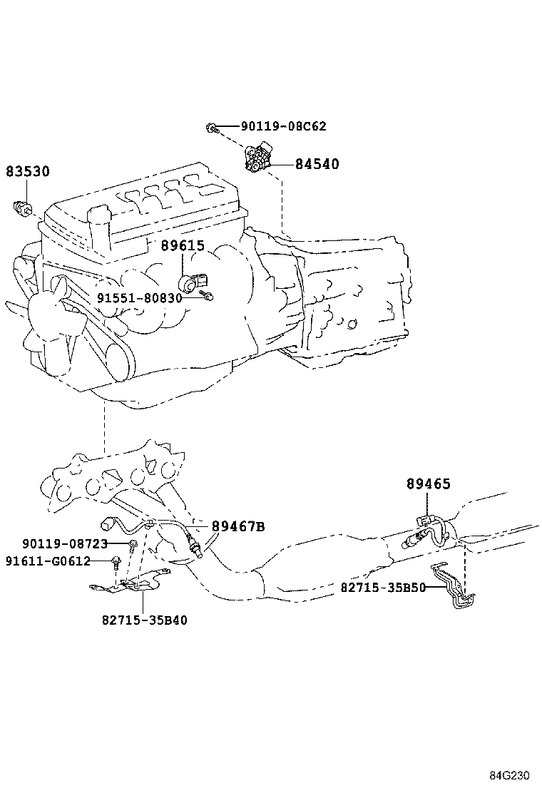 84332-60360 SWITCH ASSY, HAZARD WARNING SIGNAL product image