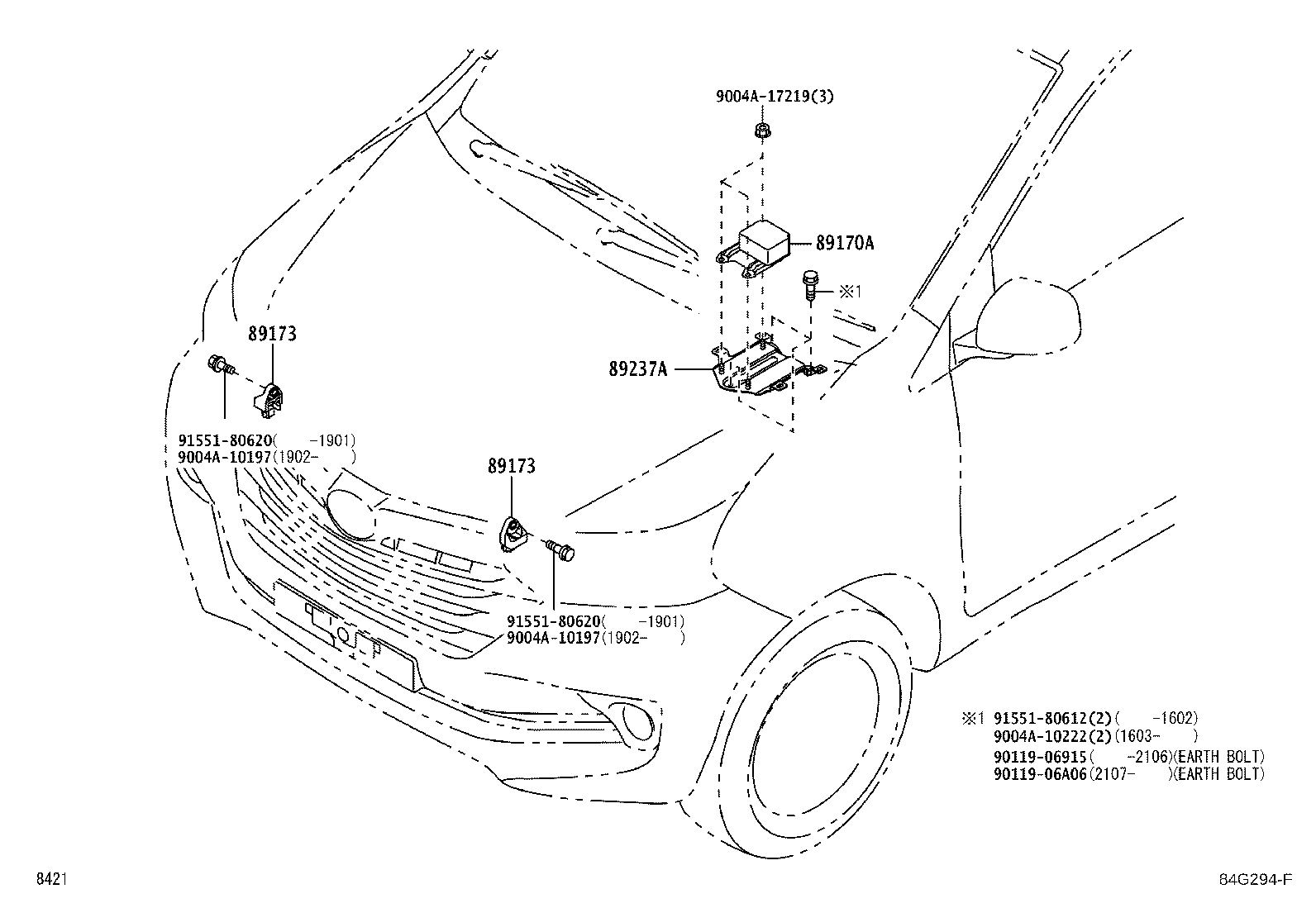 89173-BZ080 SENSOR, AIR BAG, FRONT RH product image