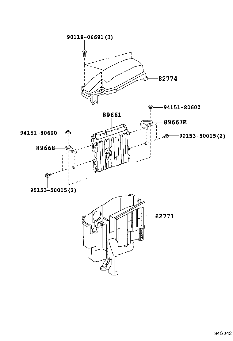 89668-30280 BRACKET, ENGINE CONTROL COMPUTER, NO.2 product image
