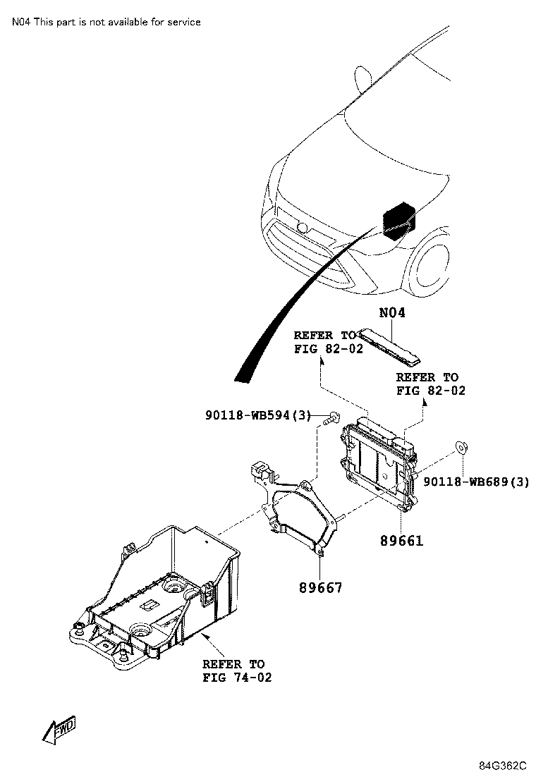 Toyota 89661-WB004 COMPUTER, ENGINE CONTROL