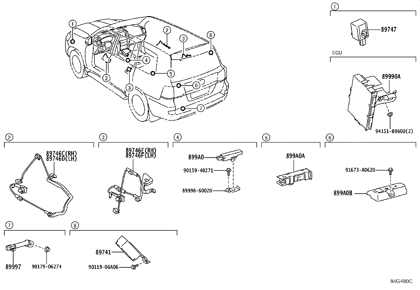 89740-60041 RECEIVER, DOOR CONTROL product image