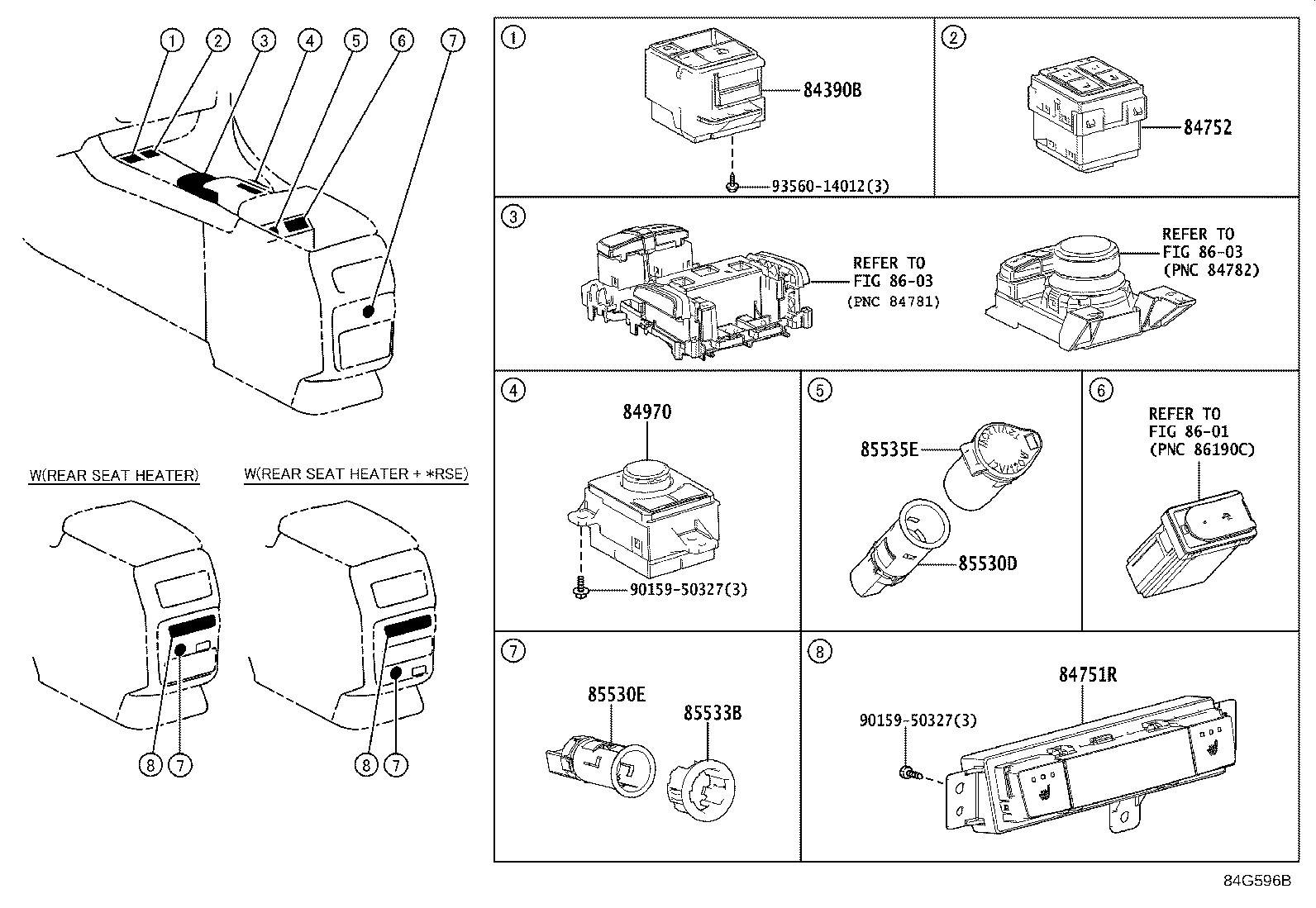 84140-78150 SWITCH ASSY, HEADLAMP DIMMER product image
