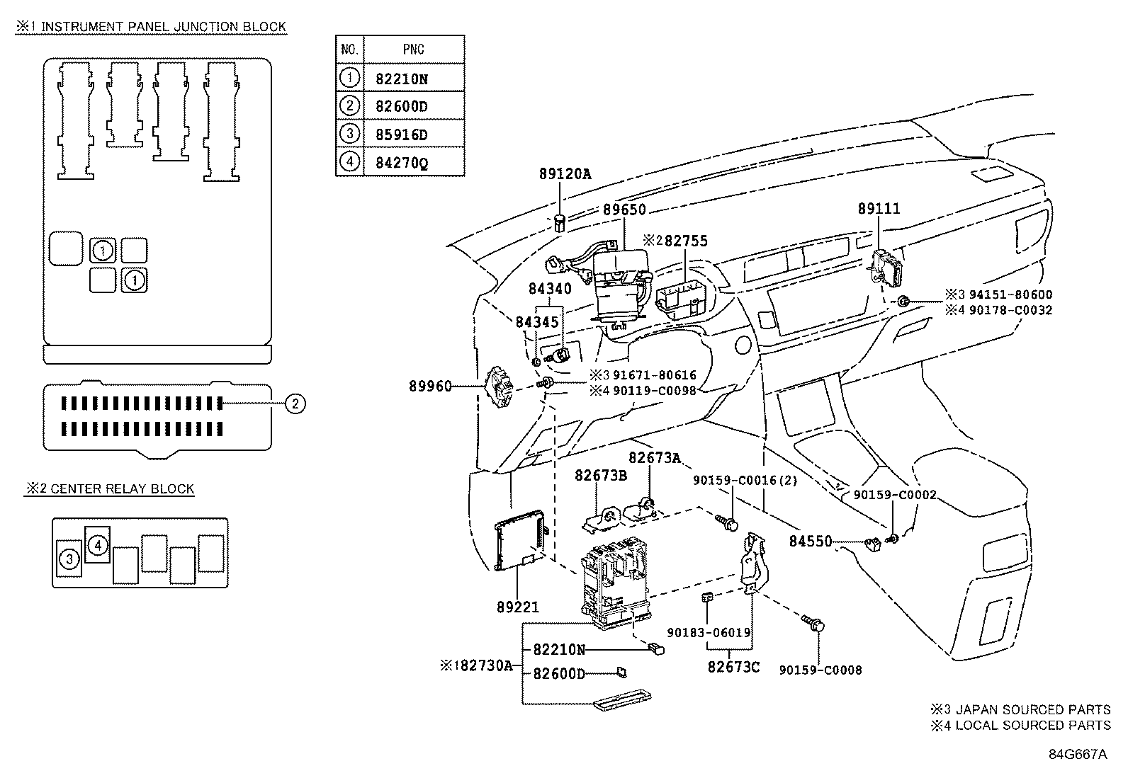 84820-02400 MASTER SWITCH ASSY, POWER WINDOW REGULATOR product image