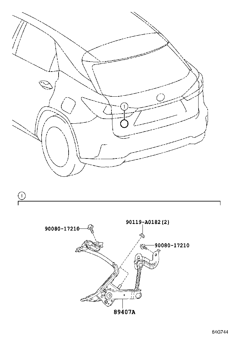 89407-0E011 SENSOR SUB-ASSY, HEIGHT CONTROL, REAR RH product image