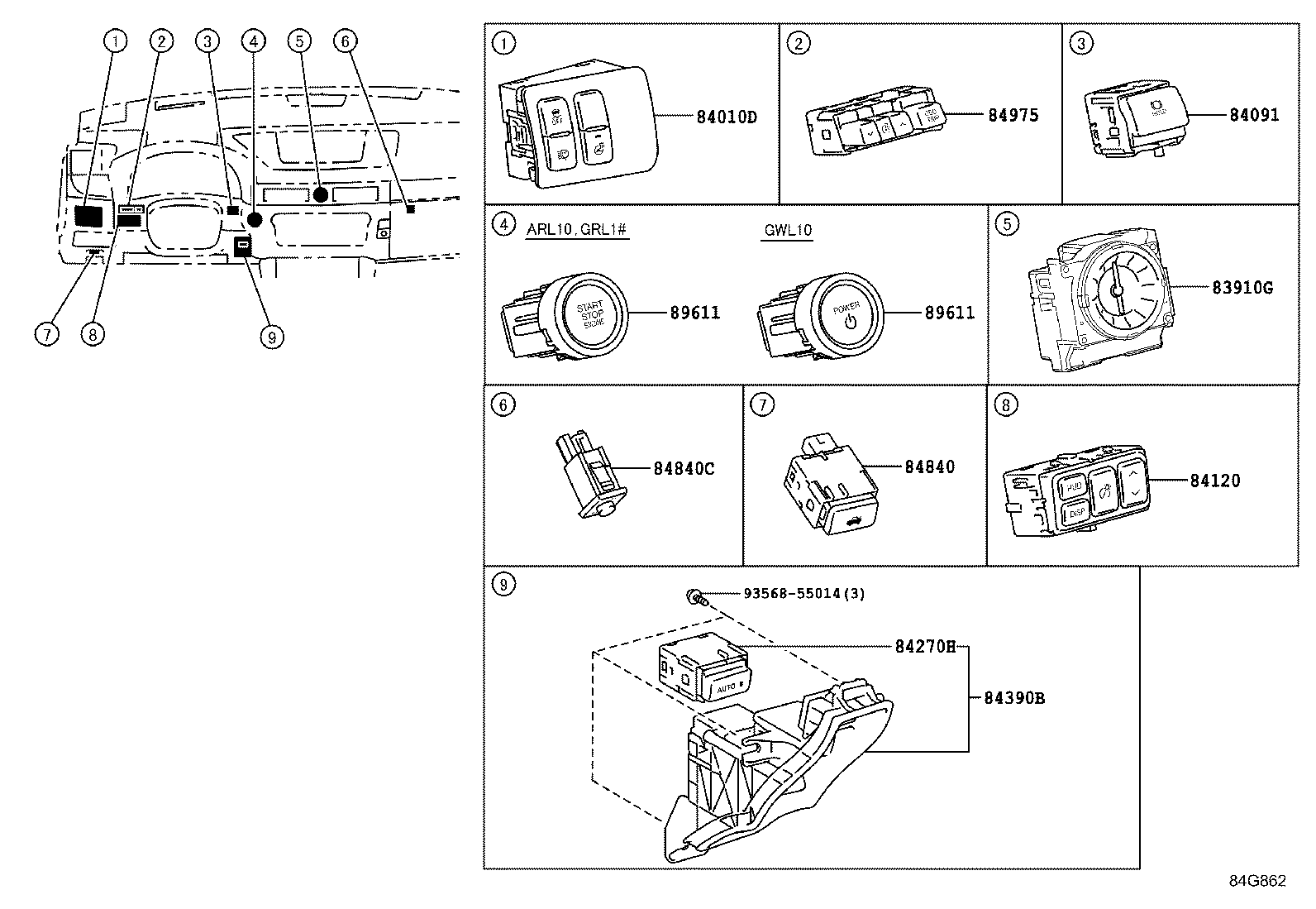 84040-30280 MASTER SWITCH ASSY,MULTIPLEX NETWORK product image