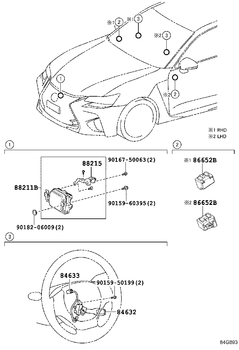84633-30010 WIRE, CRUISE CONTROL SWITCH product image