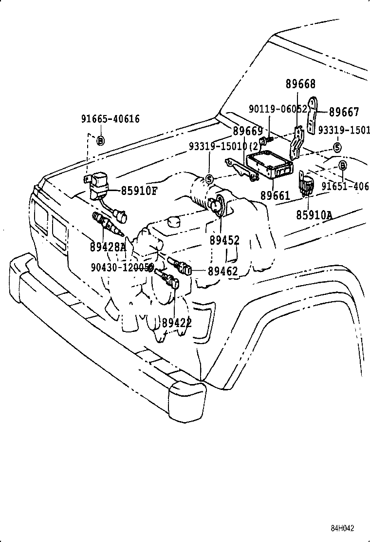 89669-60020 BRACKET, ENGINE CONTROL COMPUTER, NO.3 product image