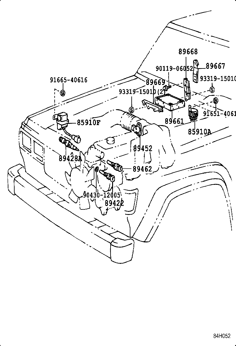 89669-60010 BRACKET, ENGINE CONTROL COMPUTER, NO.3 product image