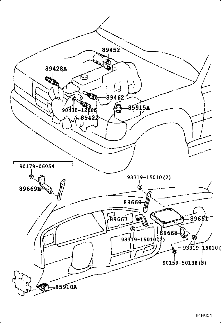 89668-60080 BRACKET, ENGINE CONTROL COMPUTER, NO.2 product image