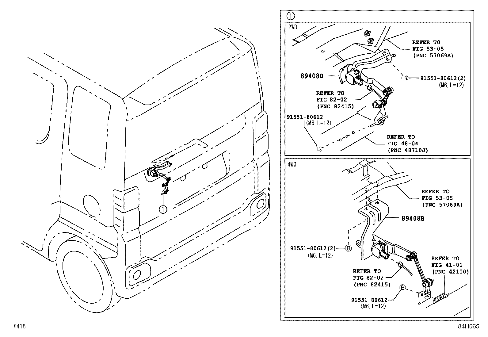 89407-B2030 SENSOR SUB-ASSY, HEIGHT CONTROL, REAR product image