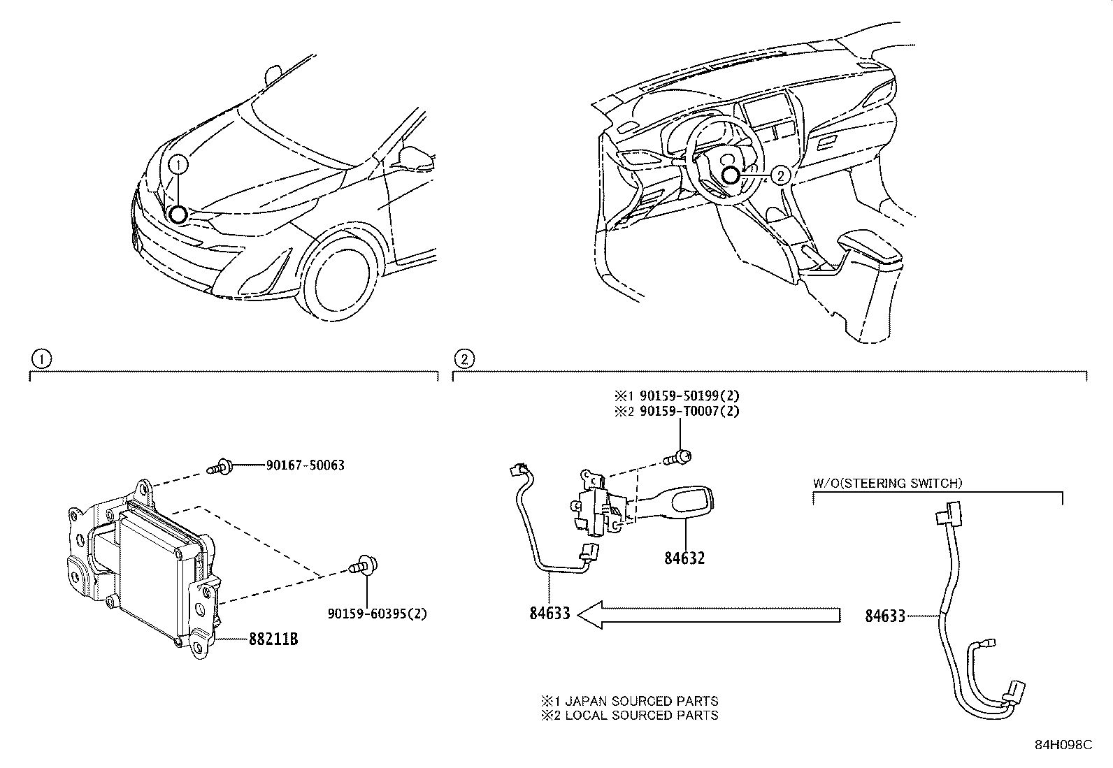 Toyota 88210-0D052 SENSOR ASSY, MILLIMETER WAVE RADAR