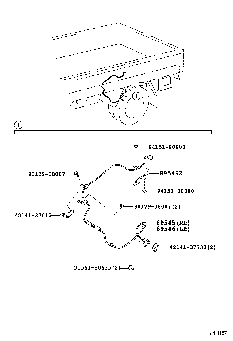 89545-37101 SENSOR, SPEED, REAR RH product image